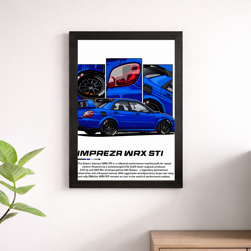 Subaru Impreza WRX STI Wall Print - Rally Legend Performance Poster Art
