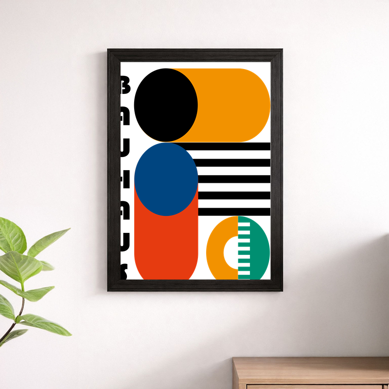 Bauhaus Geometric Shapes Wall Print - Modernist Abstract Art Poster