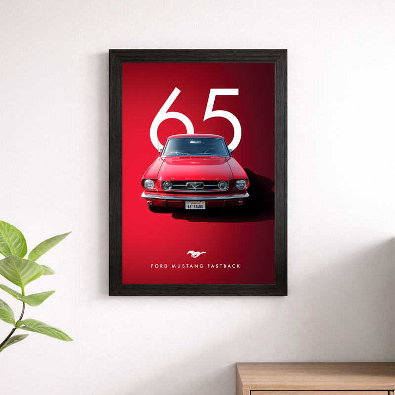 1965 Ford Mustang Fastback Wall Print - Classic Pony Car Icon Poster Art