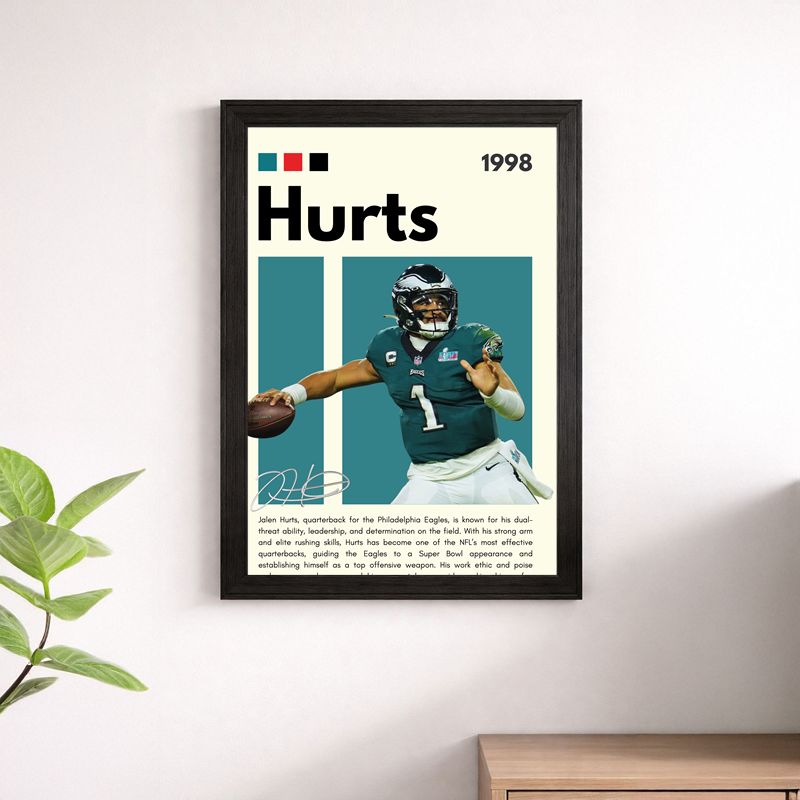 Jalen Hurts Wall Art Print | Philadelphia Eagles NFL Poster