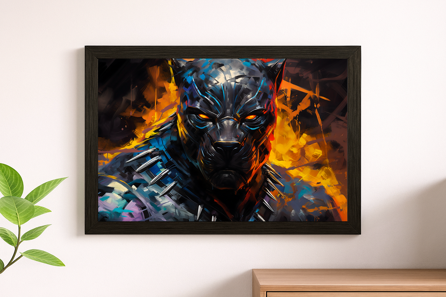 Black Panther Superhero Wall Art - Abstract Hero Framed Print