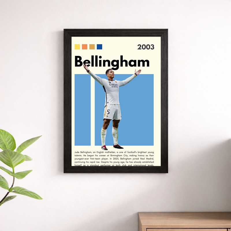 Jude Bellingham Real Madrid #5 Wall Art Poster – Football Print