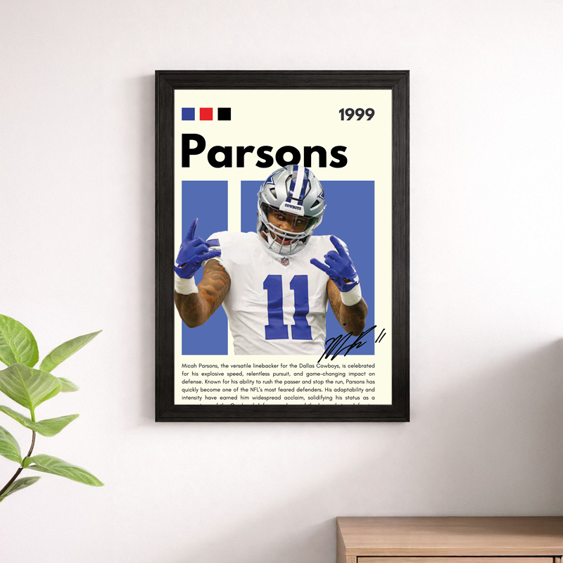 Micah Parsons Wall Art Print | Dallas Cowboys NFL Poster