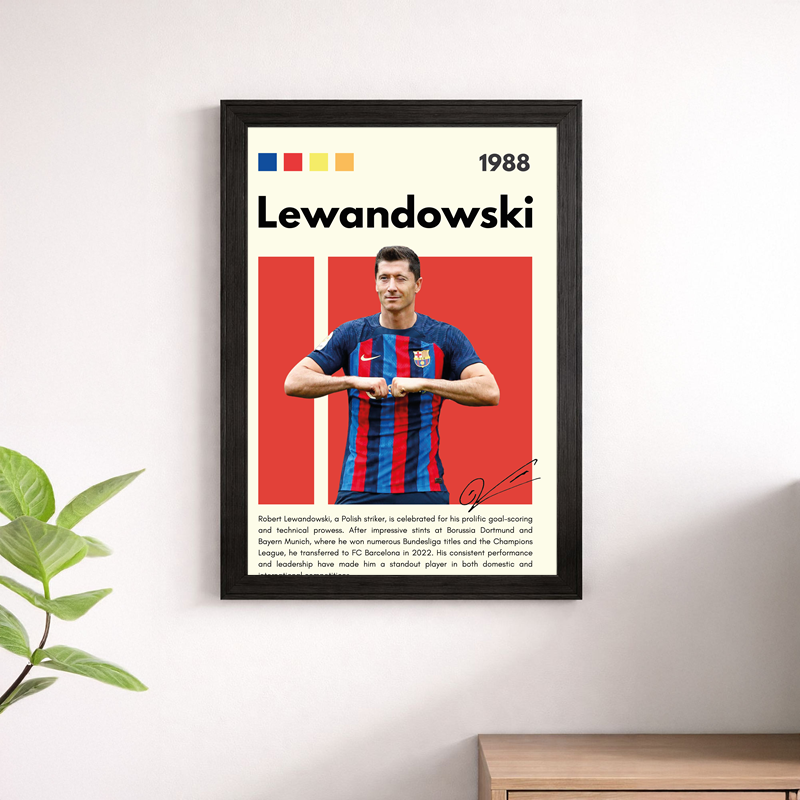 Robert Lewandowski FC Barcelona Wall Art Poster – Football Print