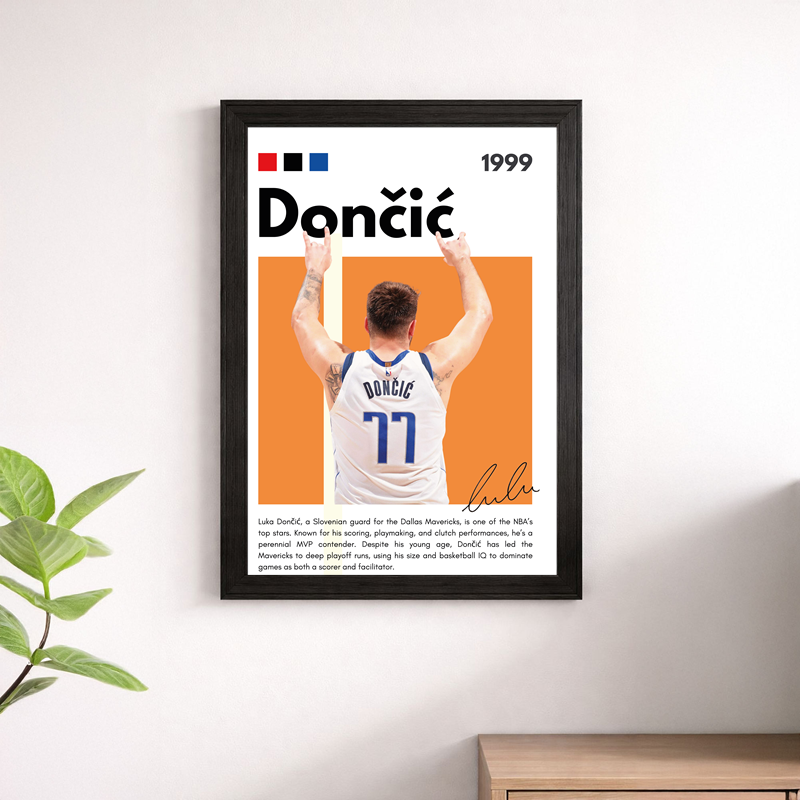 Luka Dončić Dallas Mavericks Wall Art Poster – #77 Basketball Print