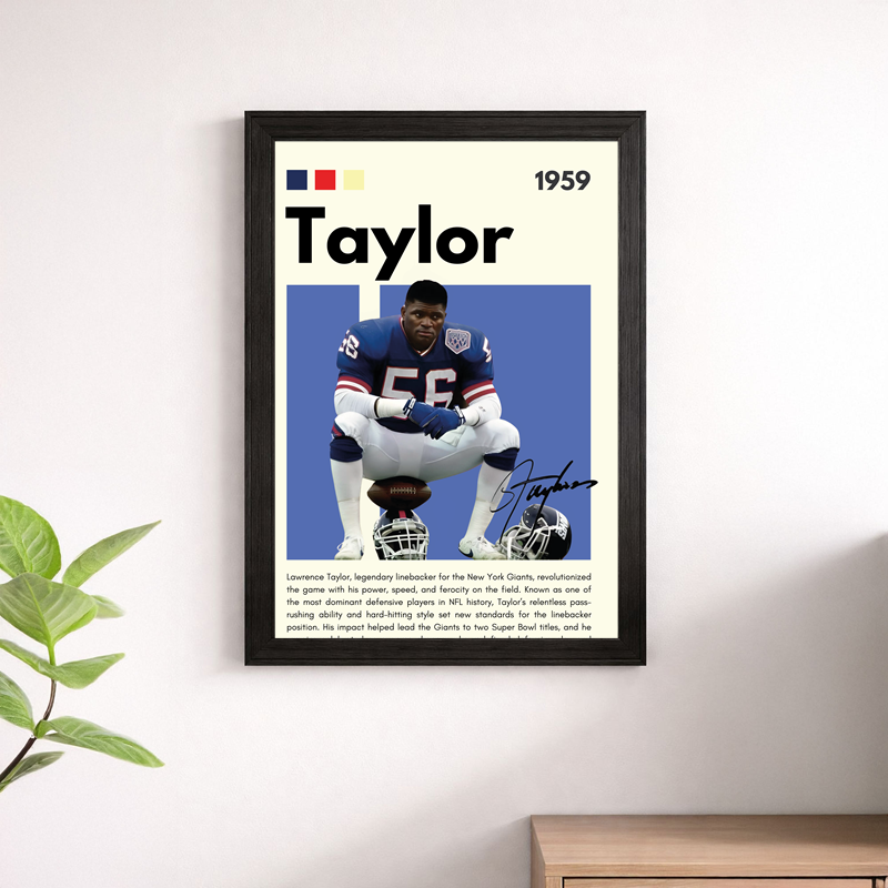 Lawrence Taylor Wall Art Print | New York Giants NFL Poster
