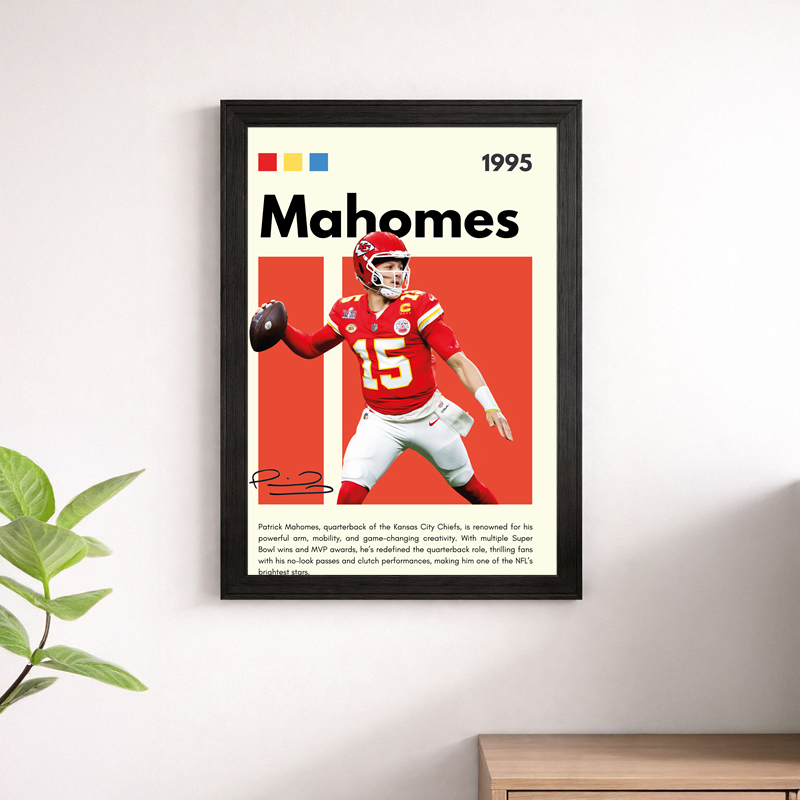 Patrick Mahomes Wall Art Print | Kansas City Chiefs NFL Poster