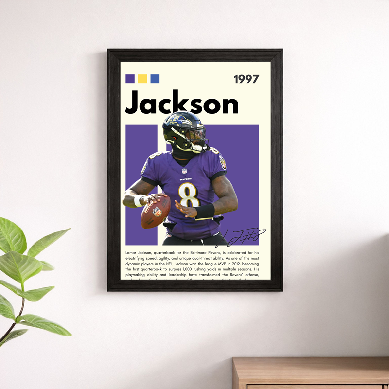 Lamar Jackson Wall Art Print | Baltimore Ravens NFL Poster
