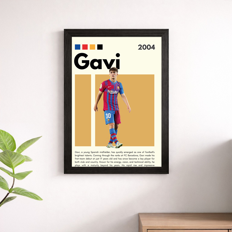 Gavi FC Barcelona #30 Wall Art Poster – Football Print
