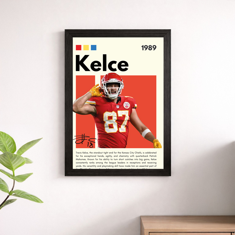 Travis Kelce Wall Art Print | Kansas City Chiefs NFL Poster