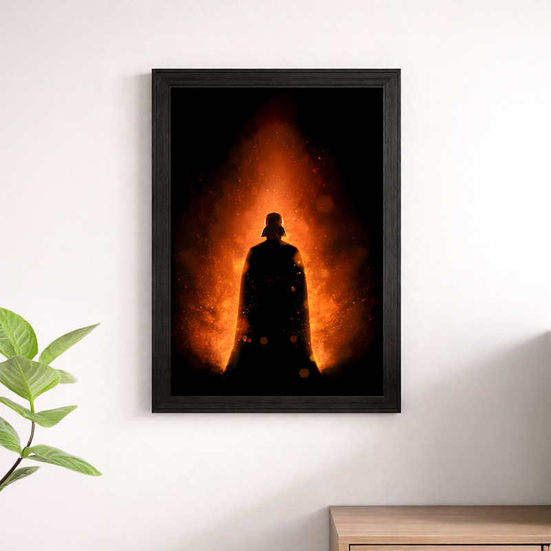 Star Wars Darth Vader Fire Silhouette Poster - Inferno Backdrop Print