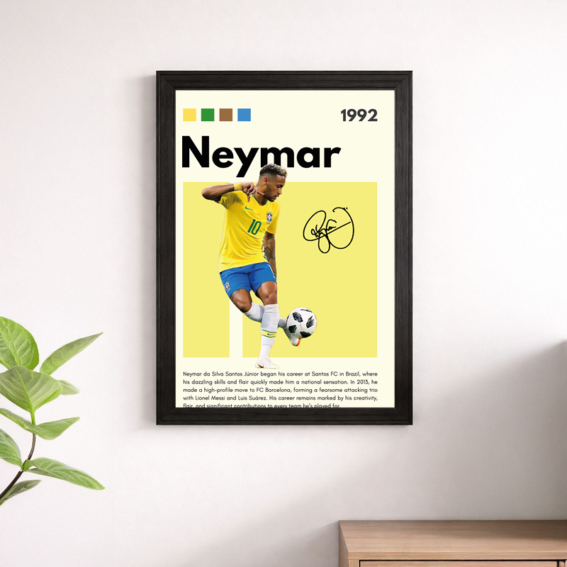 Neymar Brazil #10 Wall Art Poster – Football Print