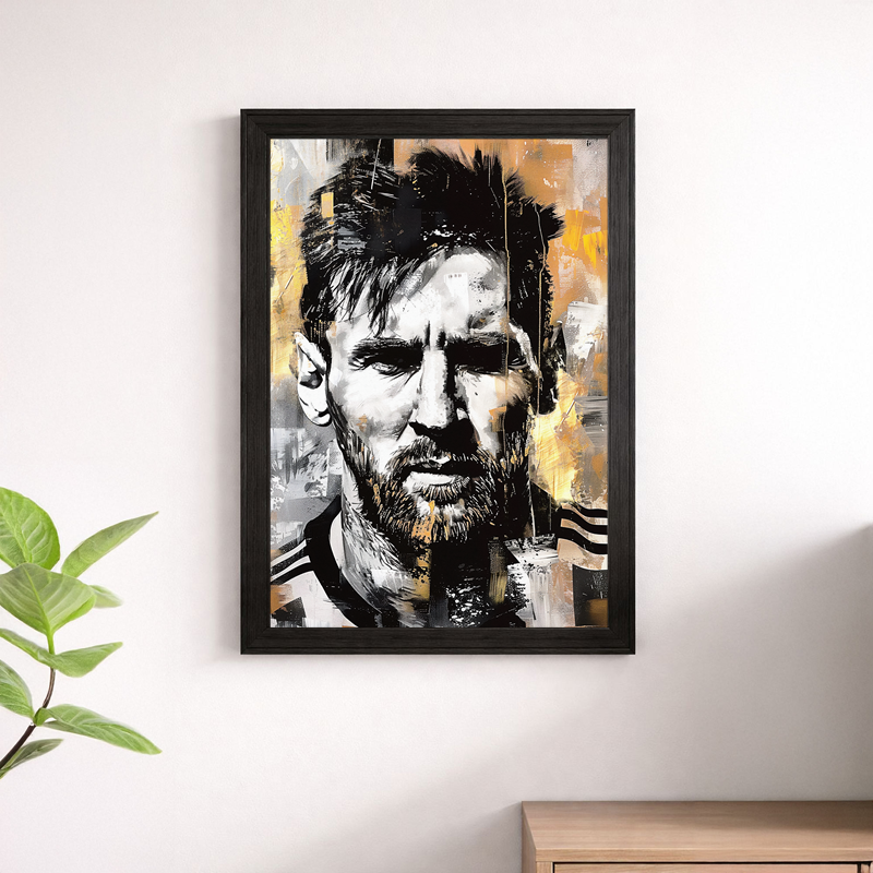 Lionel Messi Abstract Portrait Wall Art Poster – Football Print