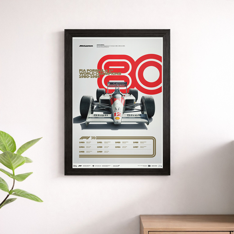 McLaren MP4/4 180 World Championship Victories Print - F1 Poster