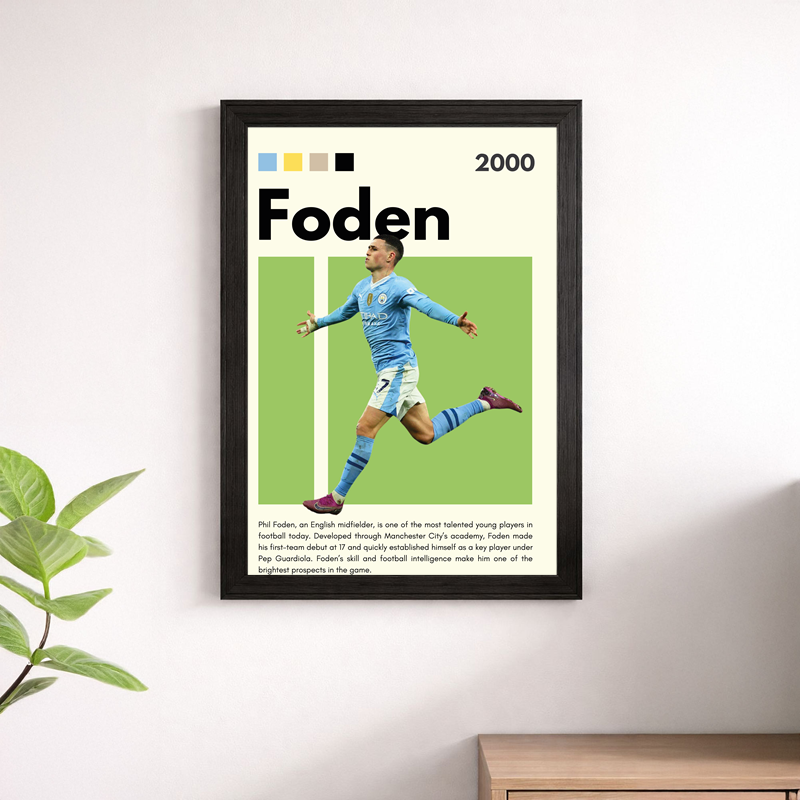 Phil Foden Manchester City Wall Art Poster – Football Print