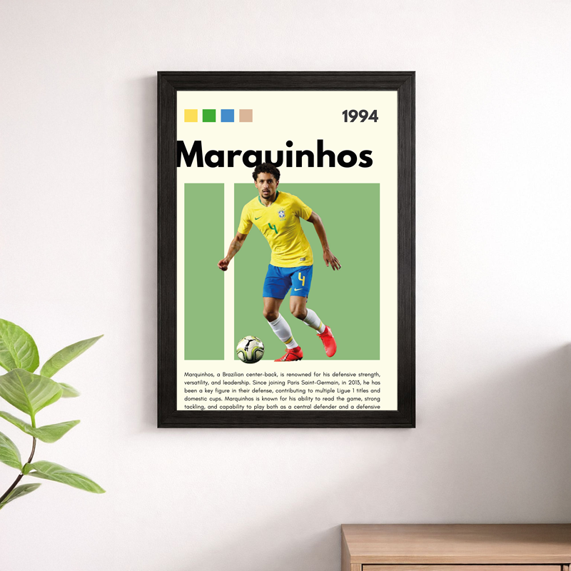 Marquinhos Brazil #4 Wall Art Poster – Football Print