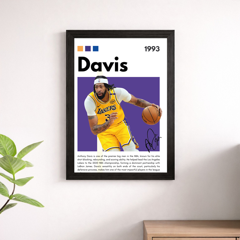 Anthony Davis LA Lakers Wall Art Poster – #3 Basketball Print