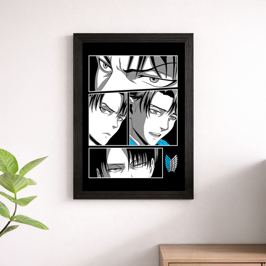 Levi Ackerman Manga Panels Wall Art Print
