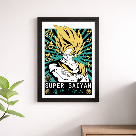 Goku Super Saiyan Kakarot Japanese Retro Dragon Ball Poster