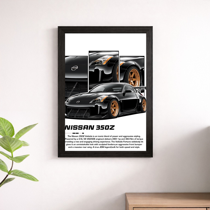 Nissan 350Z Wall Print - JDM Sports Car Legend Poster Art