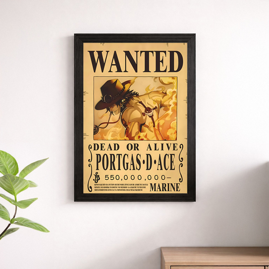 Portgas D. Ace Wanted Poster Wall Print