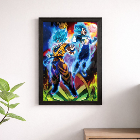 Dragon Ball Super Saiyan Blue Goku & Vegeta Wall Art Print – DBZ Anime Poster