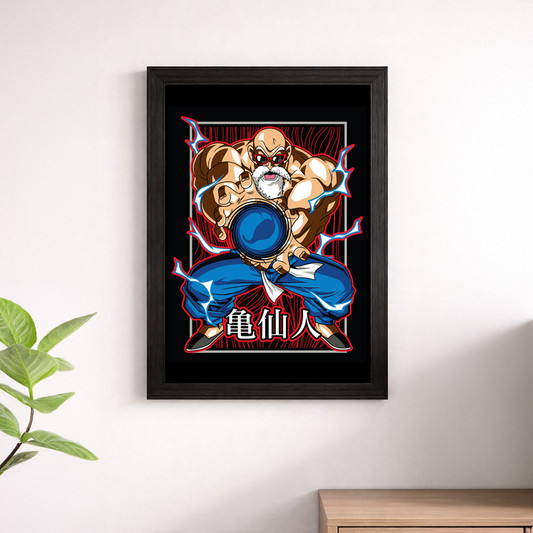 Master Roshi Kamehameha Kame Sennin Dragon Ball Poster