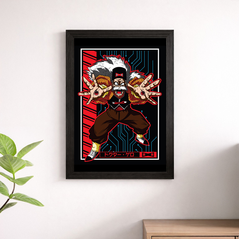 Dr Gero Red Ribbon Army Cyberpunk Dragon Ball Z Poster