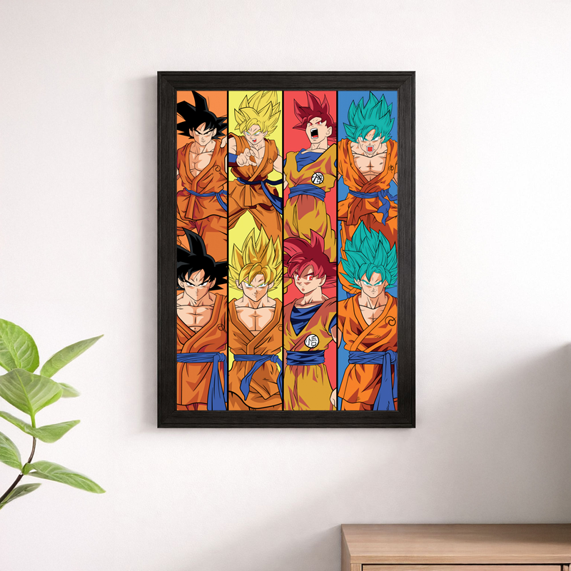 Goku Evolution of Forms Dragon Ball Super Panel Poster