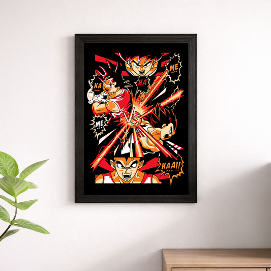 Goku vs Vegeta Kamehameha Comic Style Dragon Ball Z Poster