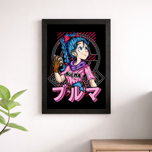 Bulma Japanese Katakana Dragon Ball Poster