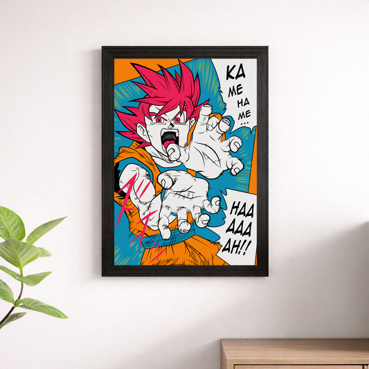 Goku Super Saiyan God Kamehameha Comic Pop Art Dragon Ball Super Poster