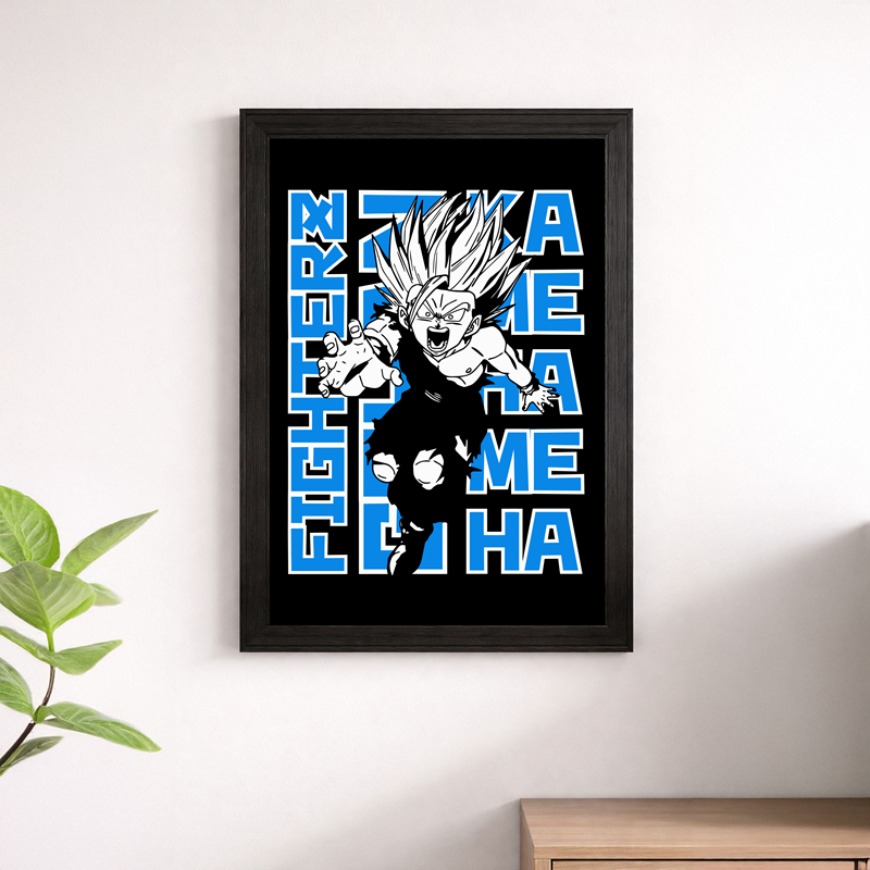 Teen Gohan SSJ2 Fighter Kamehameha Dragon Ball Z Poster