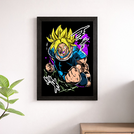 Future Trunks Super Saiyan Charging Fists Graffiti Dragon Ball Z Poster