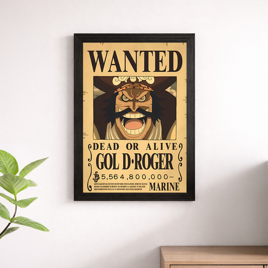 Gol D. Roger Wanted Poster Wall Print