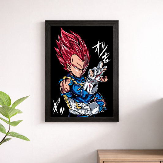 Vegeta Super Saiyan God Blue Battle Suit Japanese Dragon Ball Super Poster
