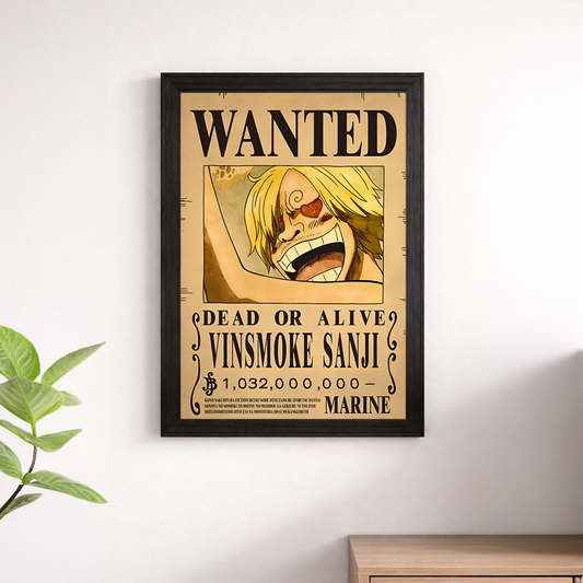 Vinsmoke Sanji Wanted Poster Wall Print