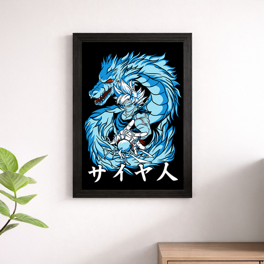 Goku Super Saiyan Dragon Japanese Art Poster