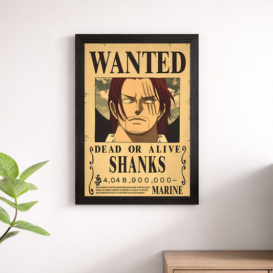 Shanks Wanted Poster Wall Print