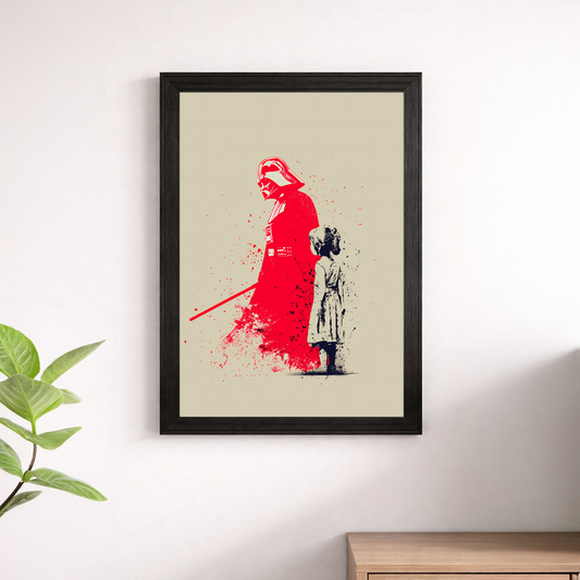 Star Wars Darth Vader and Princess Leia Street Art Poster - Banksy Style Print