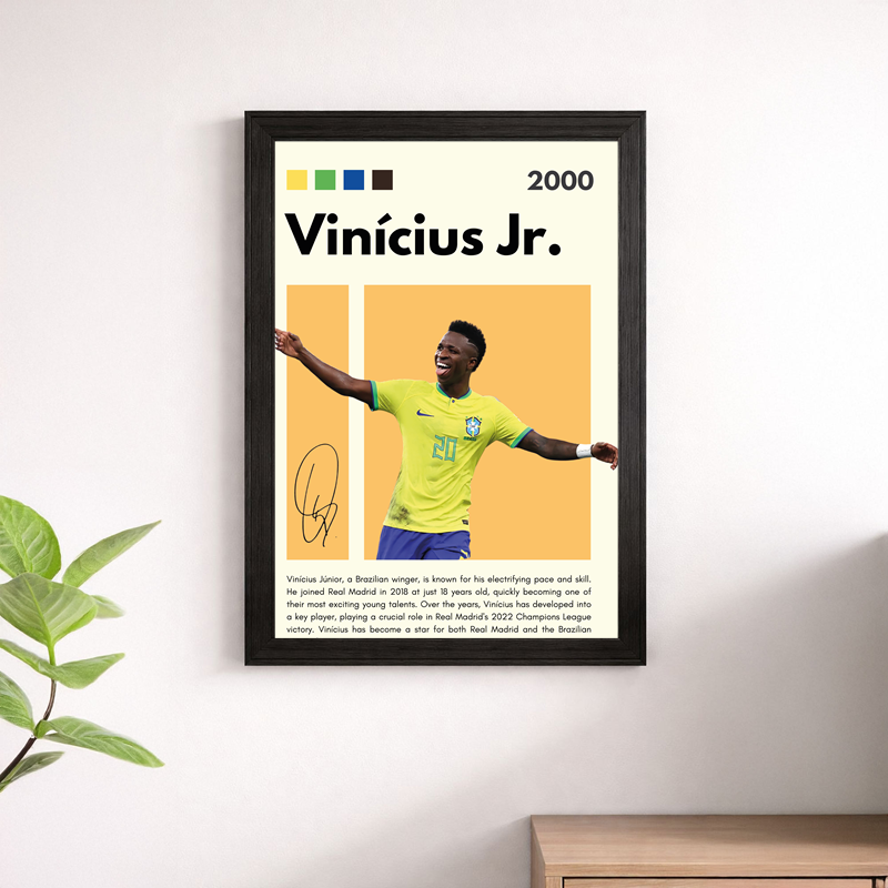 Vinícius Jr Brazil #20 Wall Art Poster – Football Print