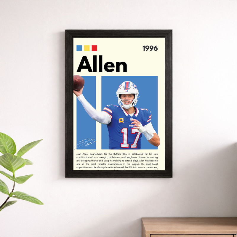 Josh Allen Wall Art Print | Buffalo Bills NFL Poster