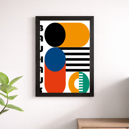 Bauhaus Geometric Shapes Wall Print - Modernist Abstract Art Poster