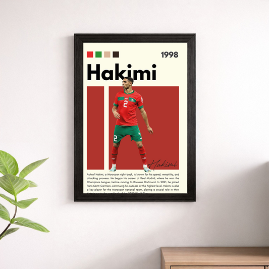 Achraf Hakimi Morocco #2 Wall Art Poster – Football Print