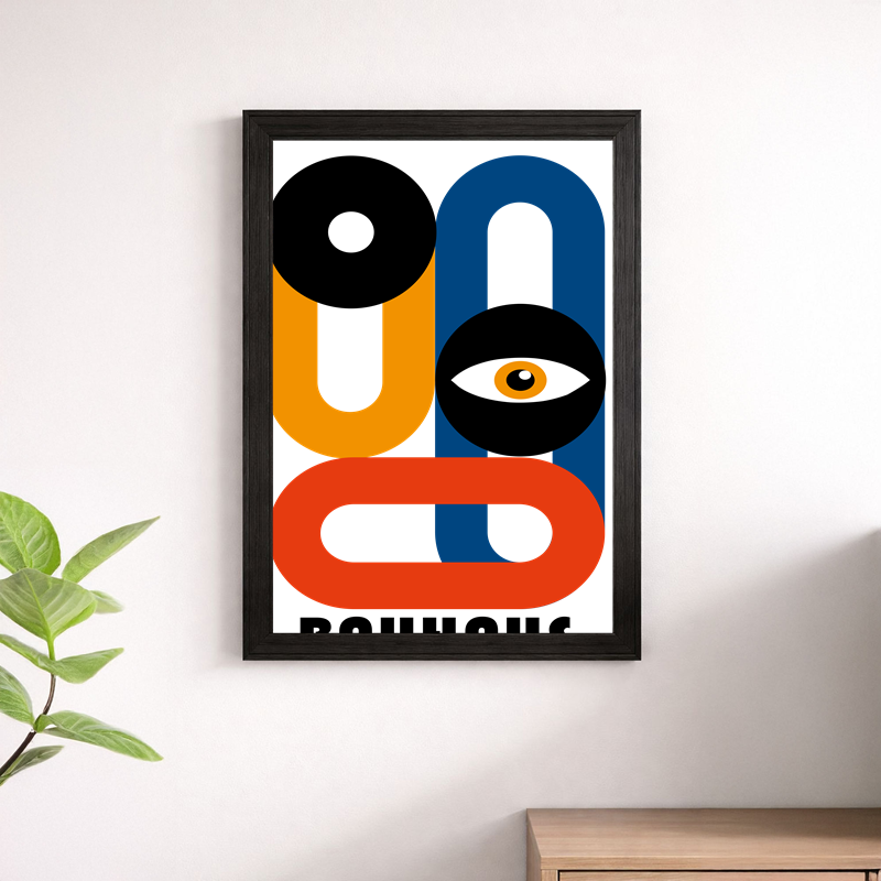 Bauhaus Eye Motif Wall Print - Modernist Abstract Art Poster