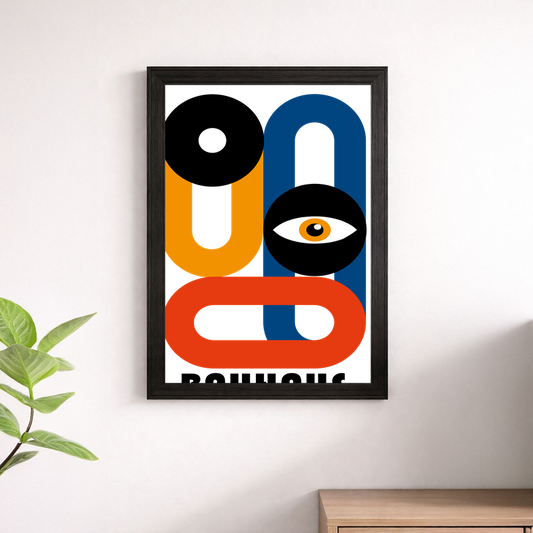 Bauhaus Eye Motif Wall Print - Modernist Abstract Art Poster