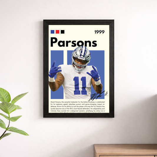 Micah Parsons Wall Art Print | Dallas Cowboys NFL Poster