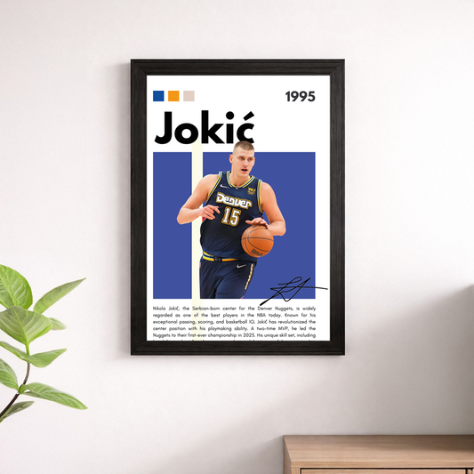 Nikola Jokić Denver Nuggets Wall Art Poster – #15 Basketball Print