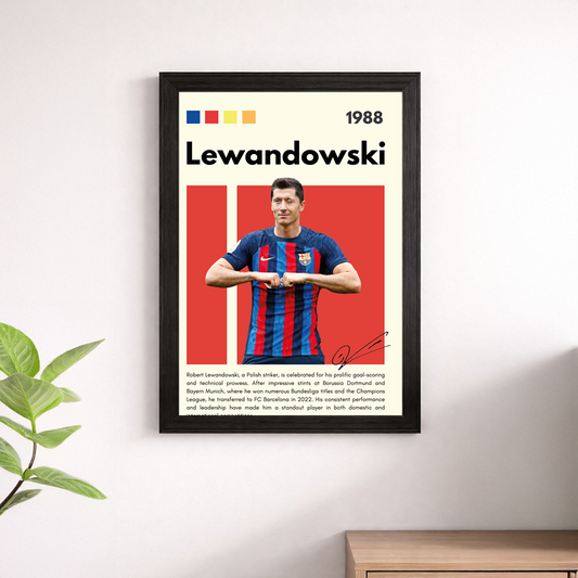 Robert Lewandowski FC Barcelona Wall Art Poster – Football Print
