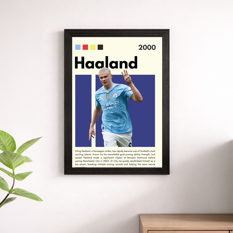 Erling Haaland Manchester City Wall Art Poster – Football Print